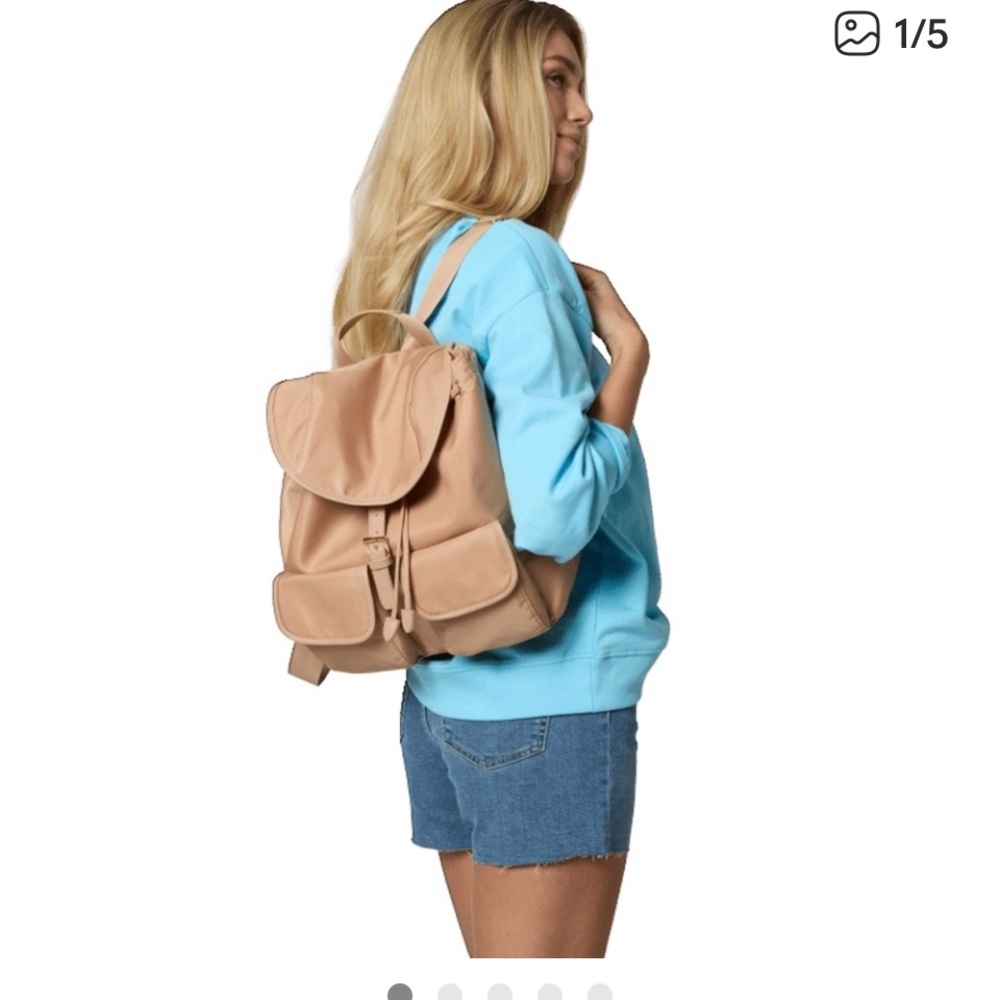 Anthropologie Year of Ours Beige/Tan Leather Drawstring Backpack